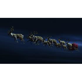 Santa Sleigh Santa Deers Cristmas RIGGED Reindeers Animated